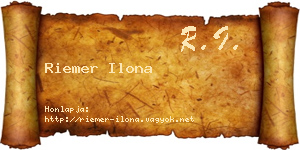 Riemer Ilona névjegykártya